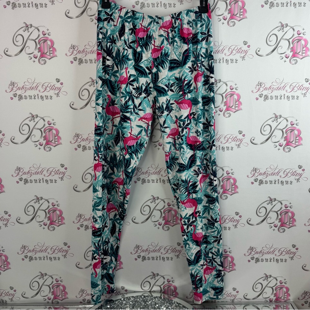 Sweetlegs tights leggings flamingo 🦩 flower leafs Tropical Print Leggings